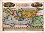 Map of the eastern Mediterranean region drawn by Abraham Ortelius in 1579