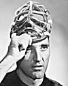 Jacques Plante holding his face mask, 1960