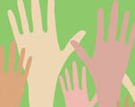 Graphical element depicting a show of hands