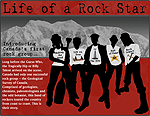 Splash page of the website Life of a Rock Star