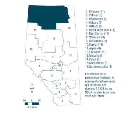 Régions sanitaires de l'Alberta, délimitation de 1998 