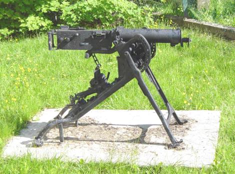 Machine gun, War memorial, Bear River, Annapolis County, Nova Scotia