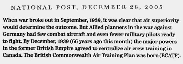 National Post clipping, 28 Dec 2005: The first in a three-part excerpt from Ted Barris's book, "Behind The Glory: Canada's Role in the Allied Air War"
