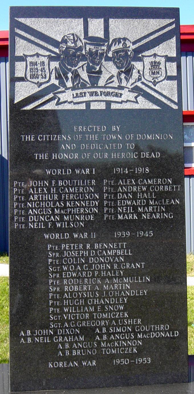 Dominion war memorial monument