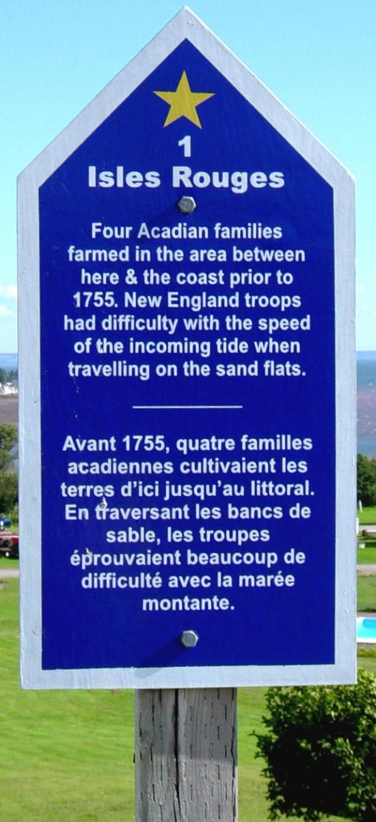 Colchester County: Acadian Heritage sign #1, Five Islands