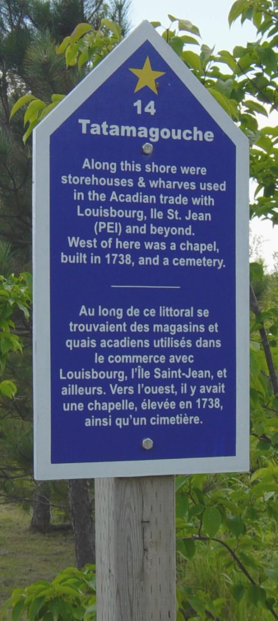 Colchester County: Acadian Heritage sign #14, Tatamagouche