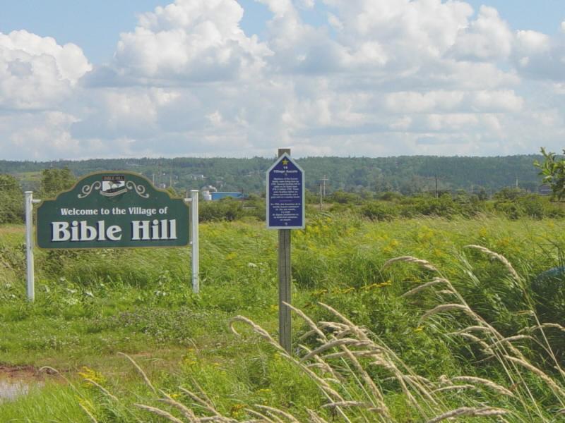 Colchester County: Acadian Heritage sign #16, Bible Hill