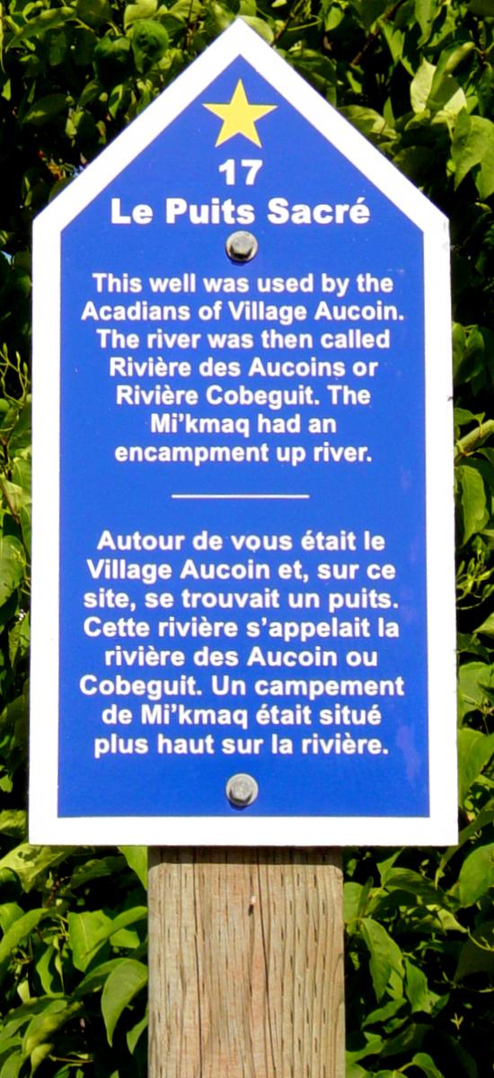 Colchester County: Acadian Heritage sign #17, Bible Hill