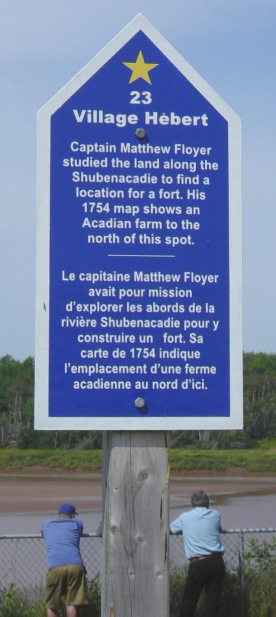 Colchester County: Acadian Heritage sign #23, Caddell Rapids, Riverside