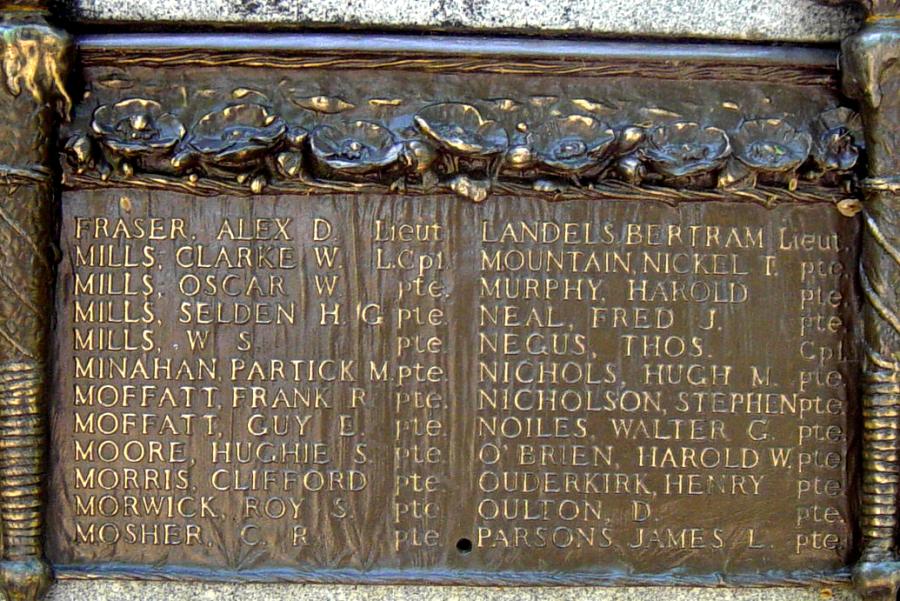 Cumberland County war memorial monument, west face plaque #3