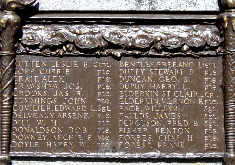 Cumberland County war memorial monument, east face, upper row, plaque #5