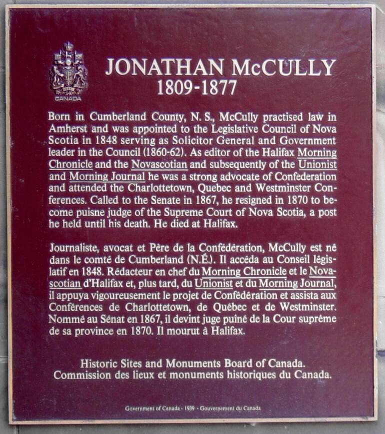 Amherst: Jonathan McCully plaque