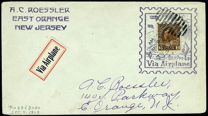 Parrsboro: first air mail to U.S.A.