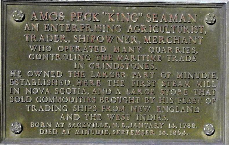 Minudie: Amos Peck Seaman plaque