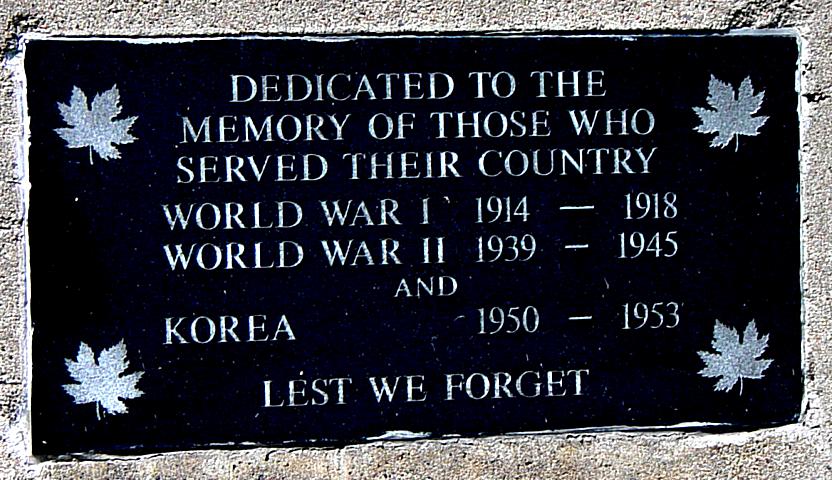 Smiths Cove war memorial