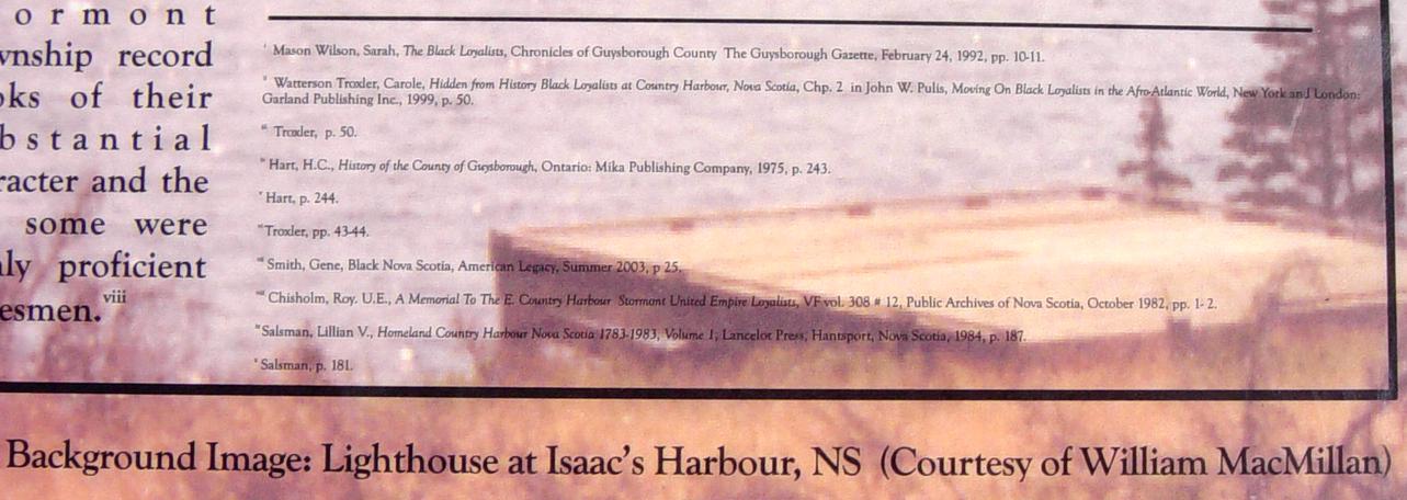 Country Harbour: Loyalist Trail roadside park, east interpretative panel