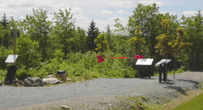 Country Harbour: Loyalist Trail roadside park, the ribbon is ready to be cut