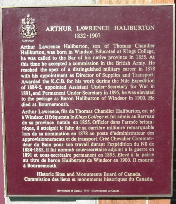 Windsor: A.L. Haliburton plaque