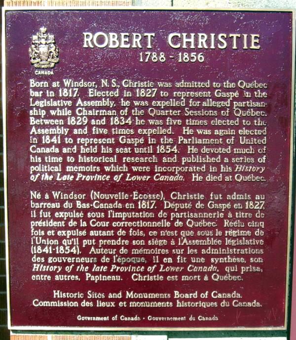 Windsor: Robert Christie plaque