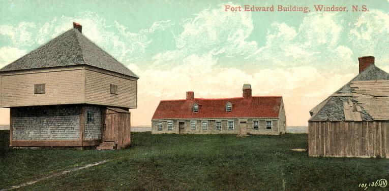 1908 postcard view of Fort Edward, Windsor, Nova Scotia