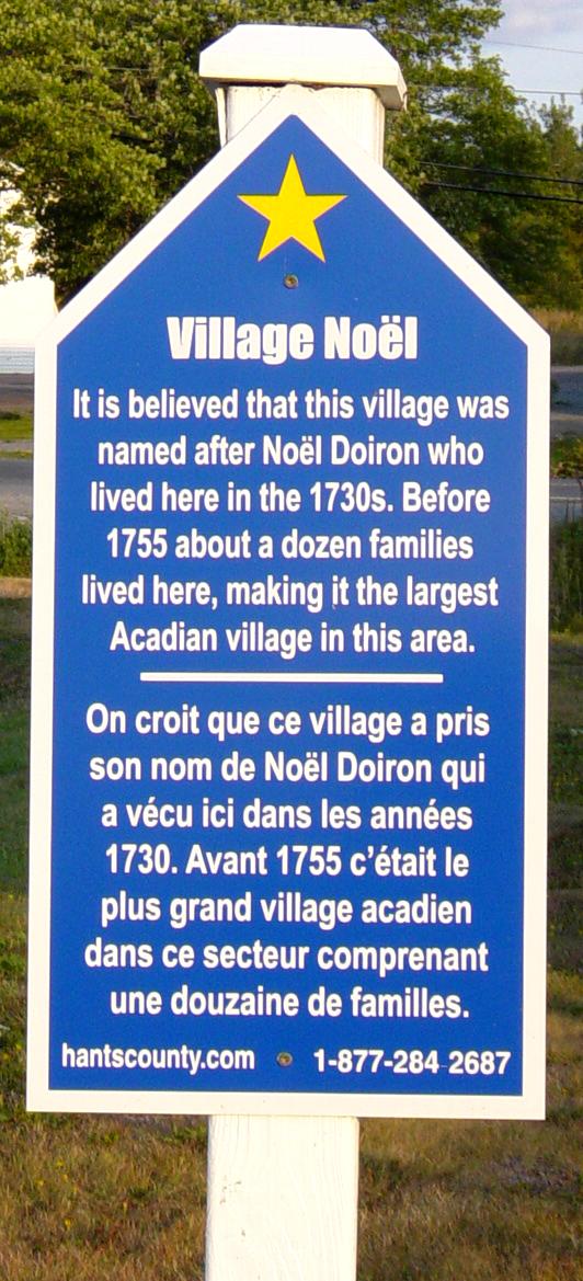 Hants County: Acadian Heritage sign #23, Noel