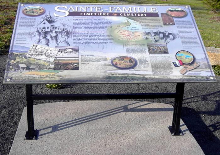 Falmouth: Sainte-Famille Cemetery interpretative panel