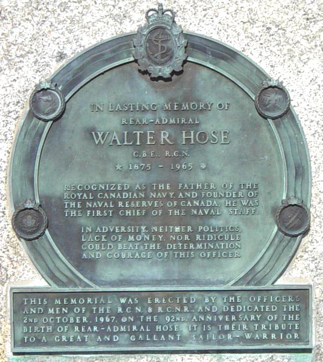 Halifax: Admiral Walter Hose commemorative plaque
