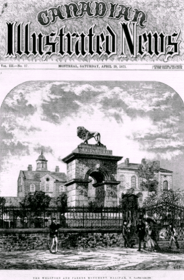 Crimean War Monument, Halifax, from Canadian Illustrated News, 29 April 1871