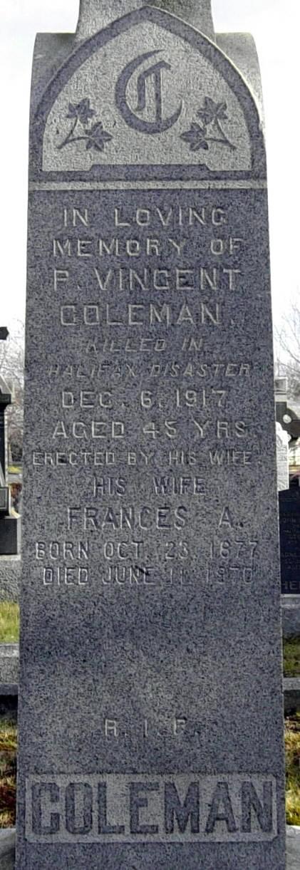 Vince Coleman tombstone, Halifax