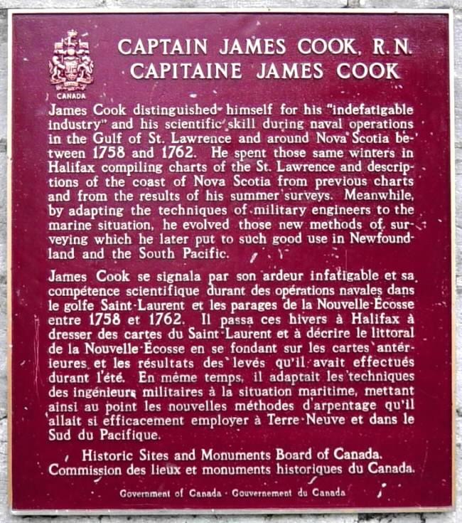 Captain James Cook plaque, Halifax