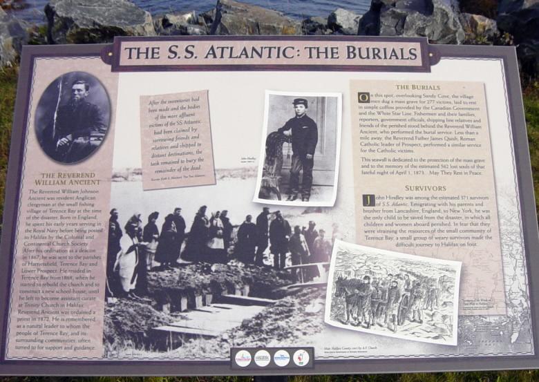 S.S. Atlantic memorial, Sandy Cove