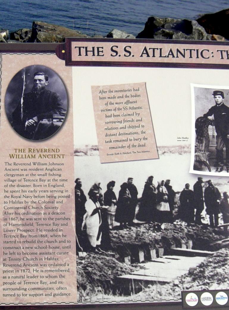 S.S. Atlantic memorial, Sandy Cove