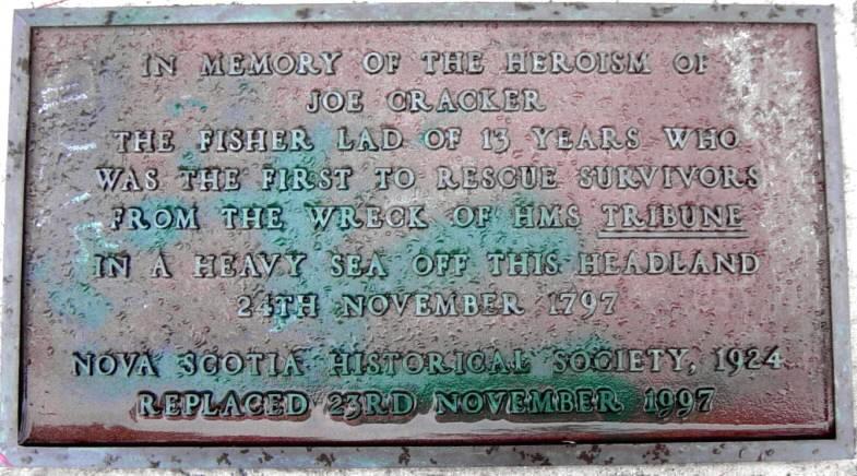Joe Cracker: memorial plaque at Tribune Head