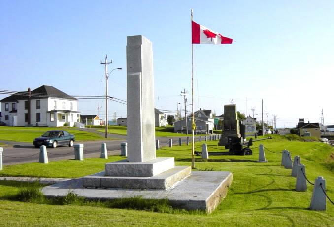 Cheticamp: war memorial, looking southward