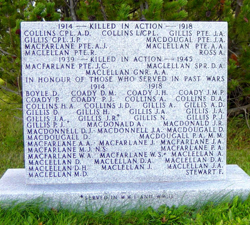 South West Margaree: war memorial