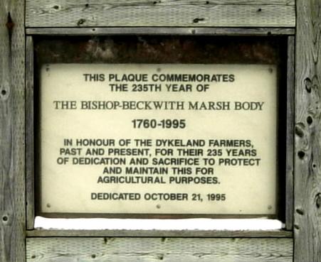 Plaque commemorating the Bishop-Beckwith Marsh Body, 1760-1995