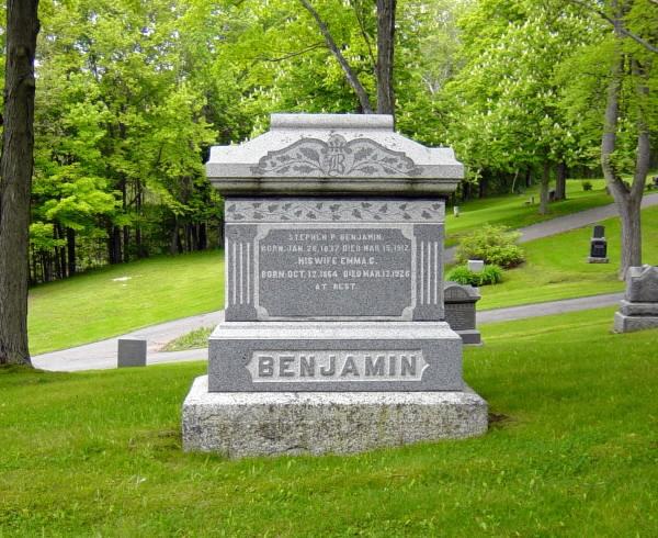S.P. Benjamin tombstone, Wolfville