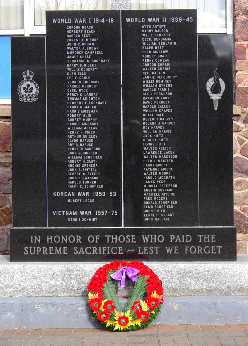 Kentville Legion: war memorial