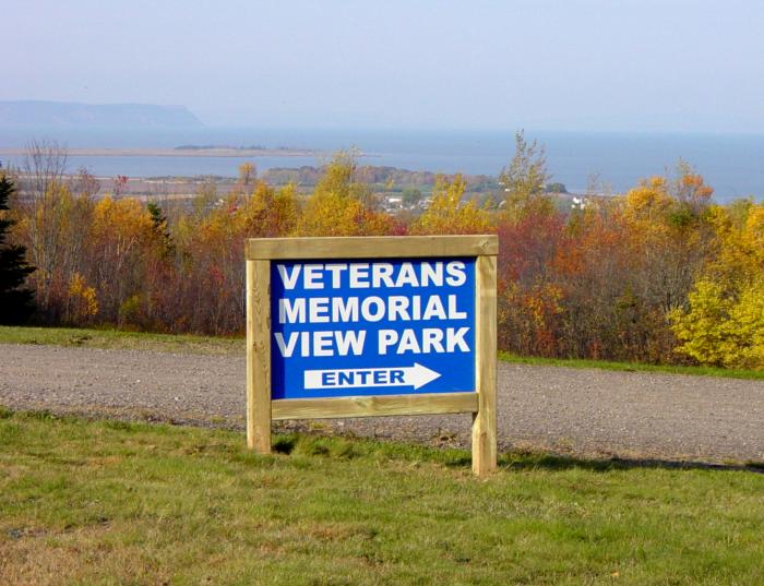 Nova Scotia, Avonport: Veterans Memorial View Park military memorial, unveiling ceremony