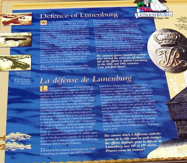 Defence of Lunenburg, interpretative panel