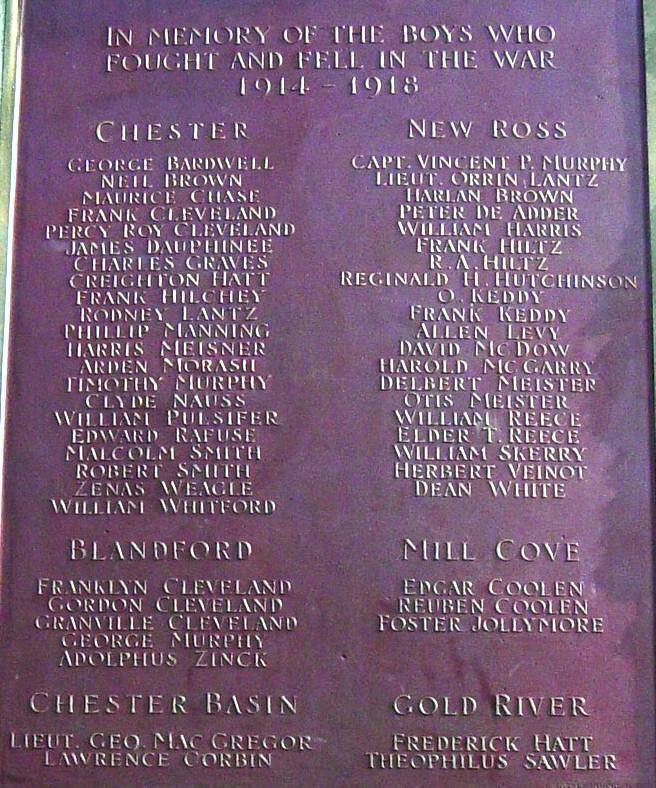 Chester: war memorial monument, plaque on west face