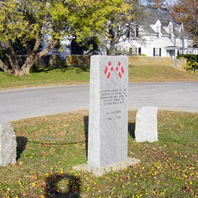 Norwegian war memorial monument, Chester: general view looking northeast