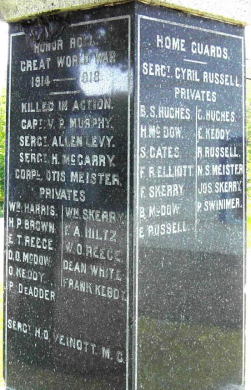 New Ross war memorial monument, east and north faces