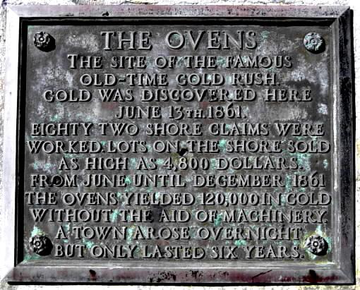 The Ovens: historic plaque