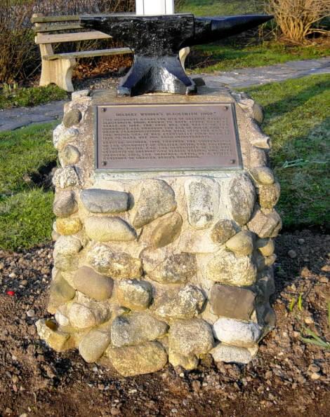 Chester Basin: monument, Delbert Webber, blacksmith