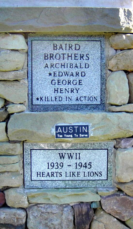 Caribou Island: war memorial