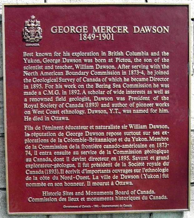 Pictou: George Mercer Dawson plaque