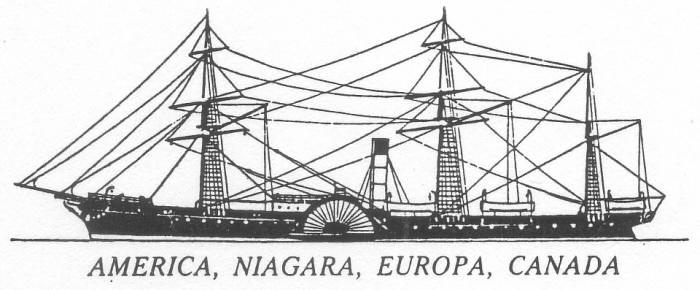 Cunard ship silouhette 1849