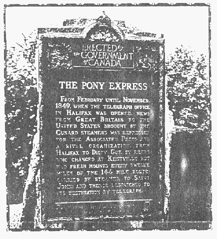 Nova Scotia: Original Pony Express Monument, 1949