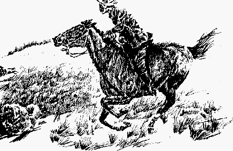 Nova Scotia Pony Express, 1849: AP courier on galloping horse